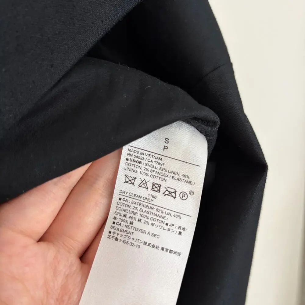 Banana Republic Factory Black Linen Blend Long Cutaway Vest (S) - Picture 7 of 7